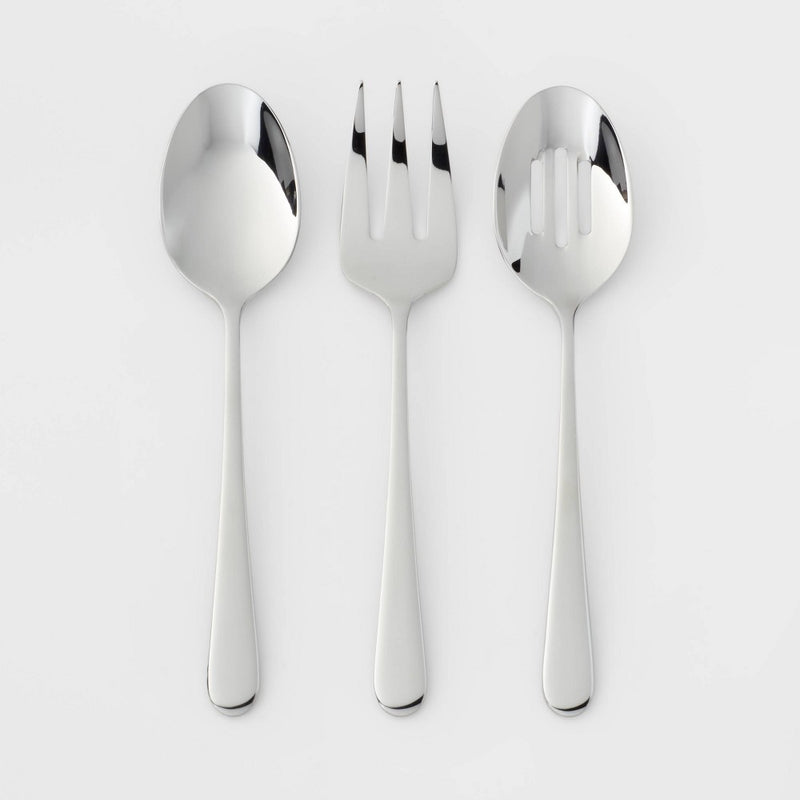 3pc Harrington Serve Set Silver - Threshold