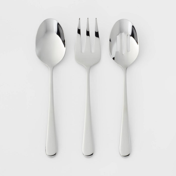 3pc Harrington Serve Set Silver - Threshold