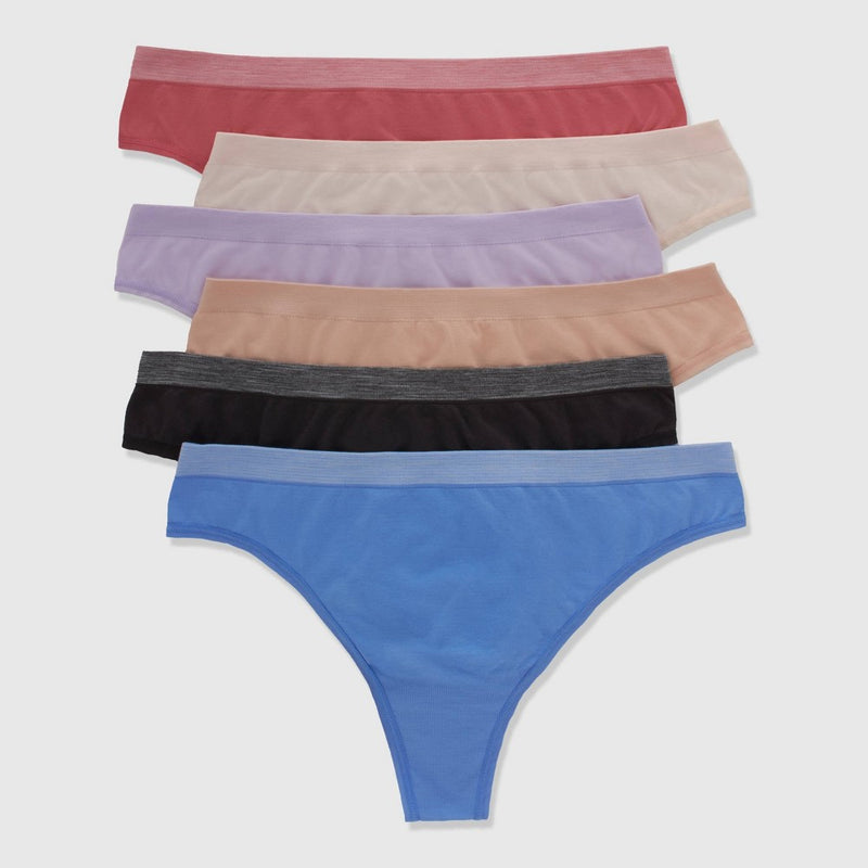 Hanes Women's 6pk Thong - Colors May Vary XL
