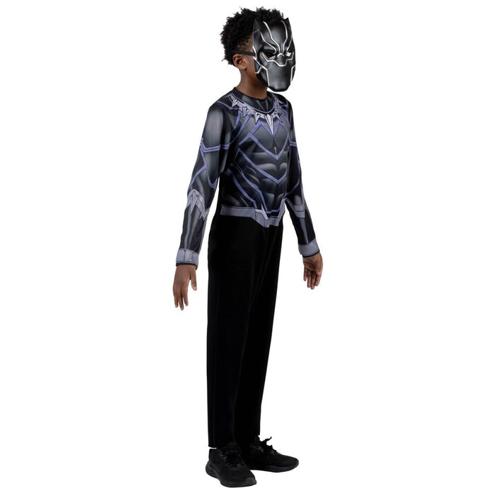 Kids' Black Panther Halloween Costume Jumpsuit with Mask L