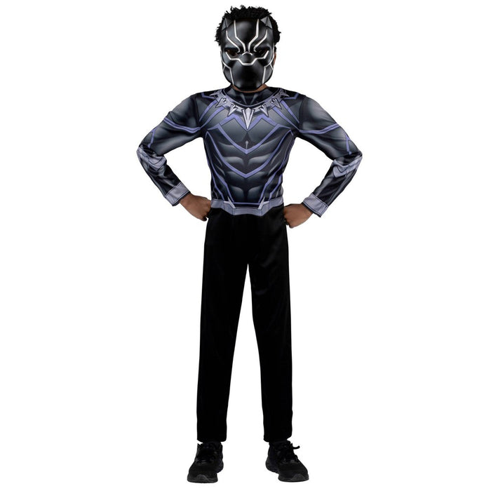 Kids' Black Panther Halloween Costume Jumpsuit with Mask L
