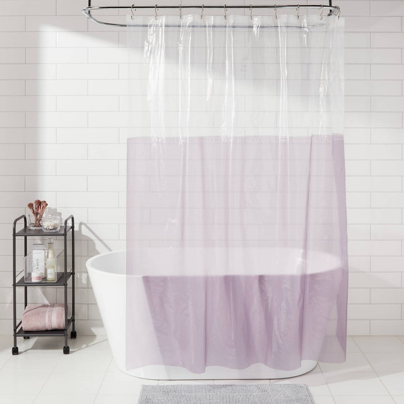 PEVA Colorblock Shower Curtain Clear - Room Essentials