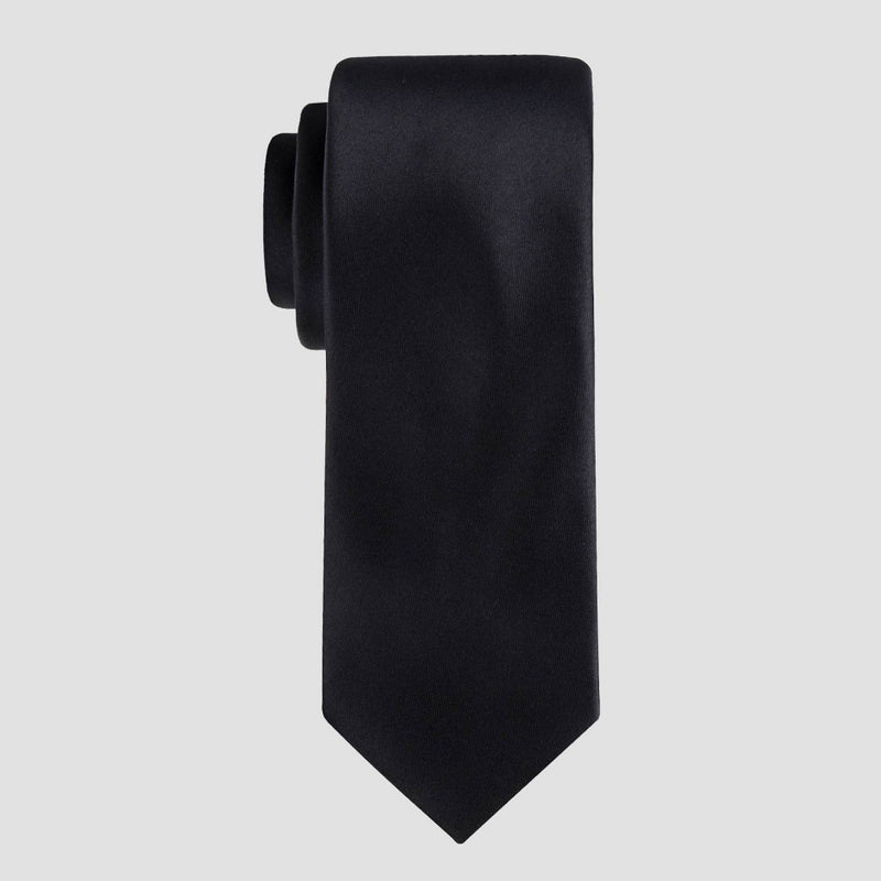 Men's Satin Solid Skinny Tie - Goodfellow & Co Black One Size