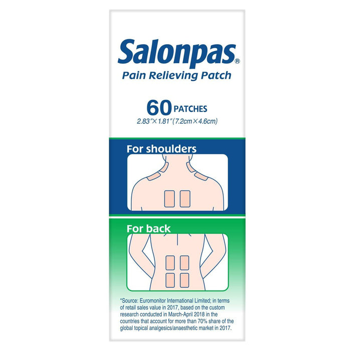 Salonpas 20% Larger Pain Relieving Patch - 60ct