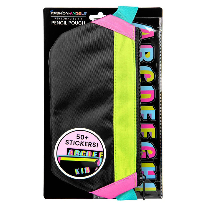 Fashion Angels Nylon Fanny Pack Elastic Pencil Pouch Black/Neon