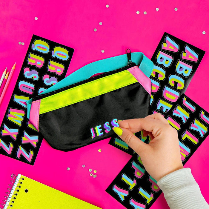 Fashion Angels Nylon Fanny Pack Elastic Pencil Pouch Black/Neon