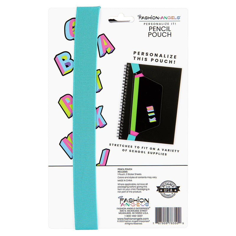Fashion Angels Nylon Fanny Pack Elastic Pencil Pouch Black/Neon