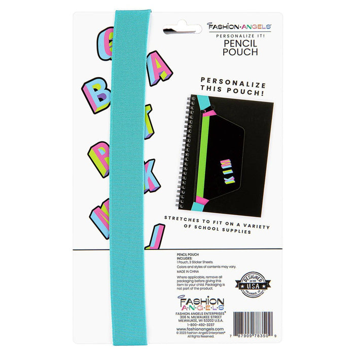 Fashion Angels Nylon Fanny Pack Elastic Pencil Pouch Black/Neon