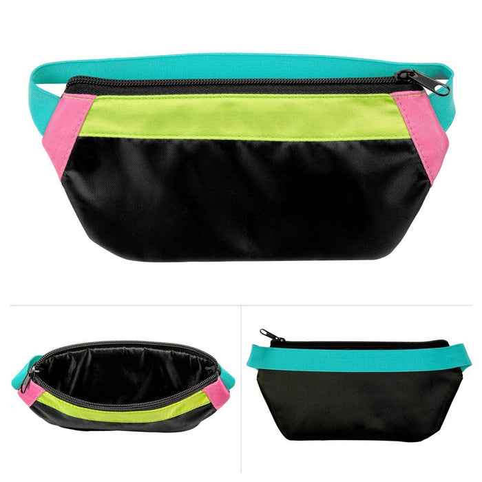 Fashion Angels Nylon Fanny Pack Elastic Pencil Pouch Black/Neon