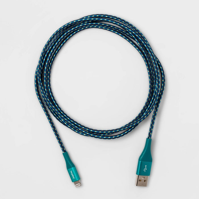 6' Lightning to USB-A Braided Cable - heyday Ocean Teal/Navy