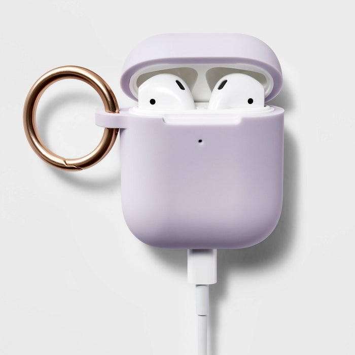 Apple AirPods Gen 1/2 Silicone Case with Clip - heyday Soft Purple