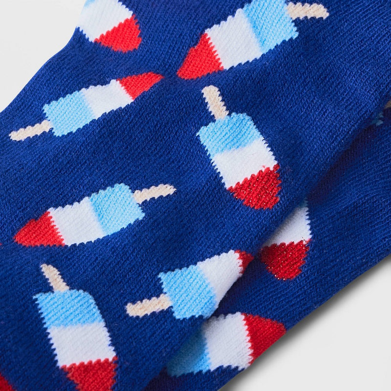 Women's Patriotic Popsicle Low Cut Socks - Blue/Red 4-10