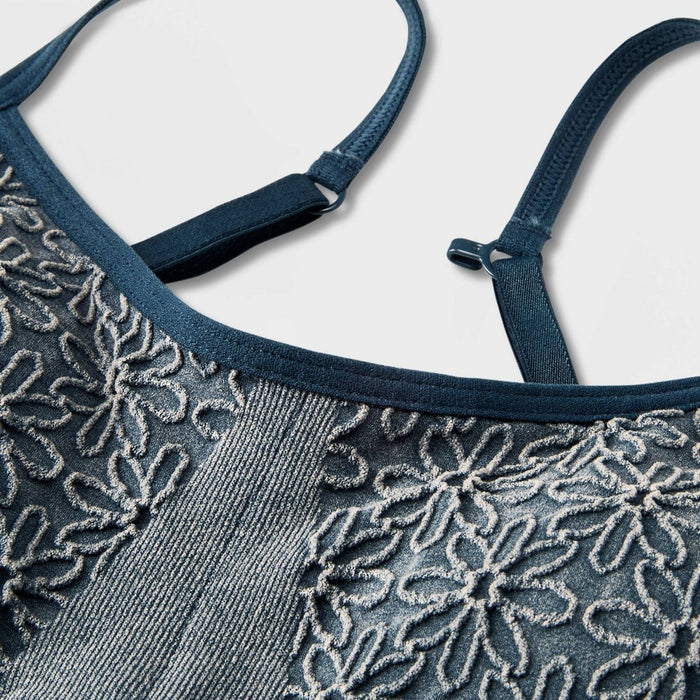 Girls' 2pk Ruched Floral Seamless Bra - art class Black L