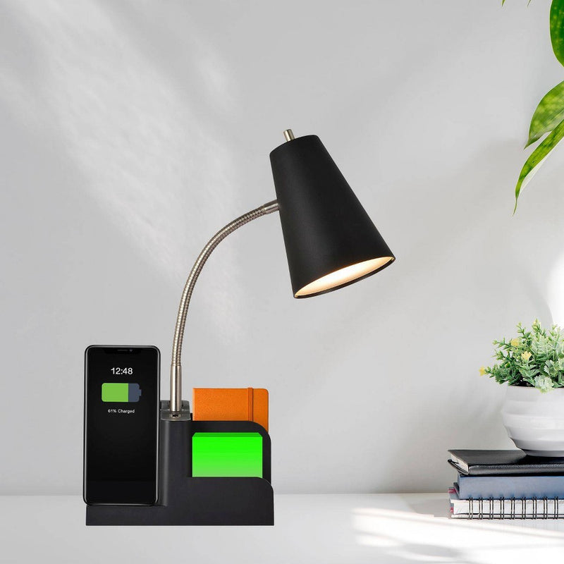 Organizer Task Lamp Black (Includes LED Light Bulb) - Room Essentials