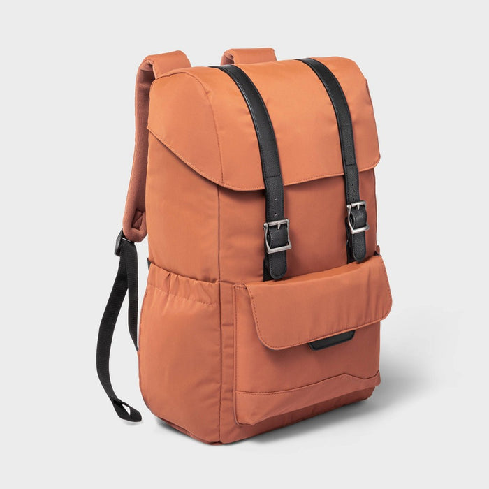 Fitted Flap Backpack Amber Brown - Open Story