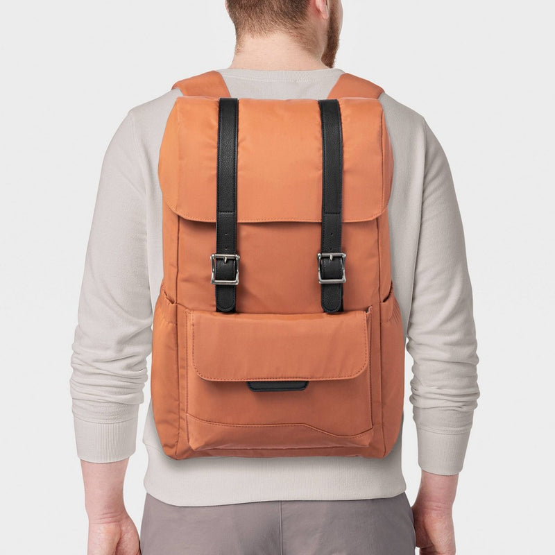 Fitted Flap Backpack Amber Brown - Open Story