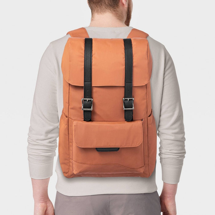 Fitted Flap Backpack Amber Brown - Open Story