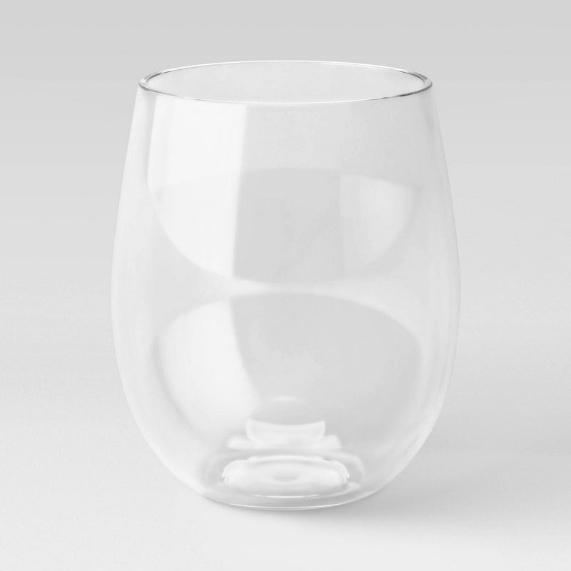 14oz Plastic Stemless Wine Glass - Threshold