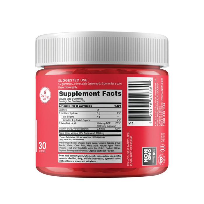 Goli Nutrition Apple Cider Vinegar Vegan Gummies - 30ct