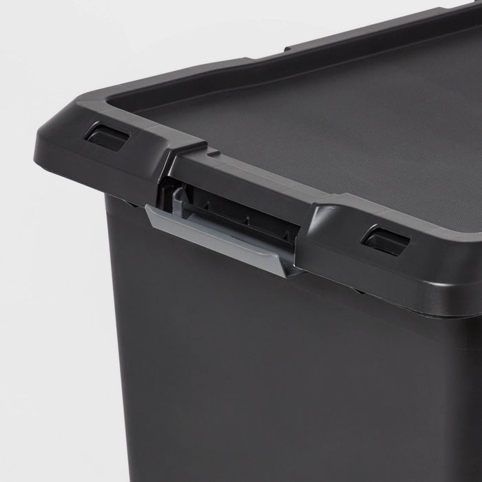 L Latching Storage Tote Black - Brightroom