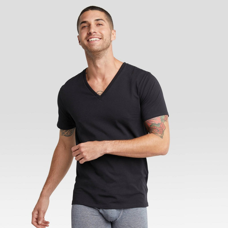 Hanes Premium Black Label Men's V-Neck Undershirt 3pk - S
