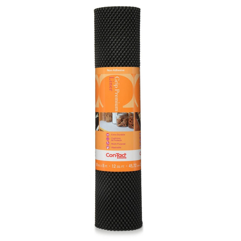 Con-Tact Brand Grip Premium Non-Adhesive Shelf Liner- Thick Grip Black (18''x 8')