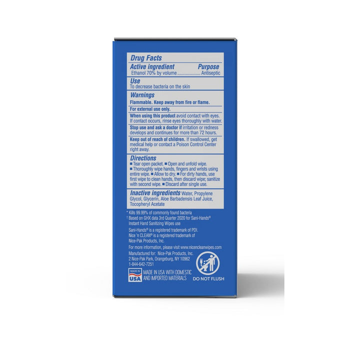 Nice 'N Clean Sanitizing Individual Hand Wipes 70% Alcohol - Unscented - 24pk074887734808