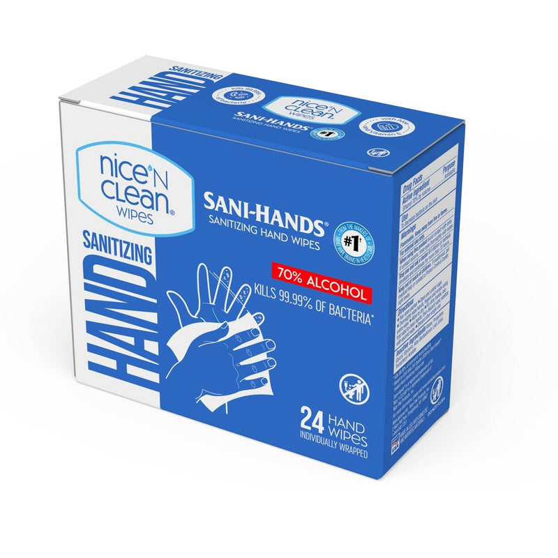 Nice 'N Clean Sanitizing Individual Hand Wipes 70% Alcohol - Unscented - 24pk074887734808