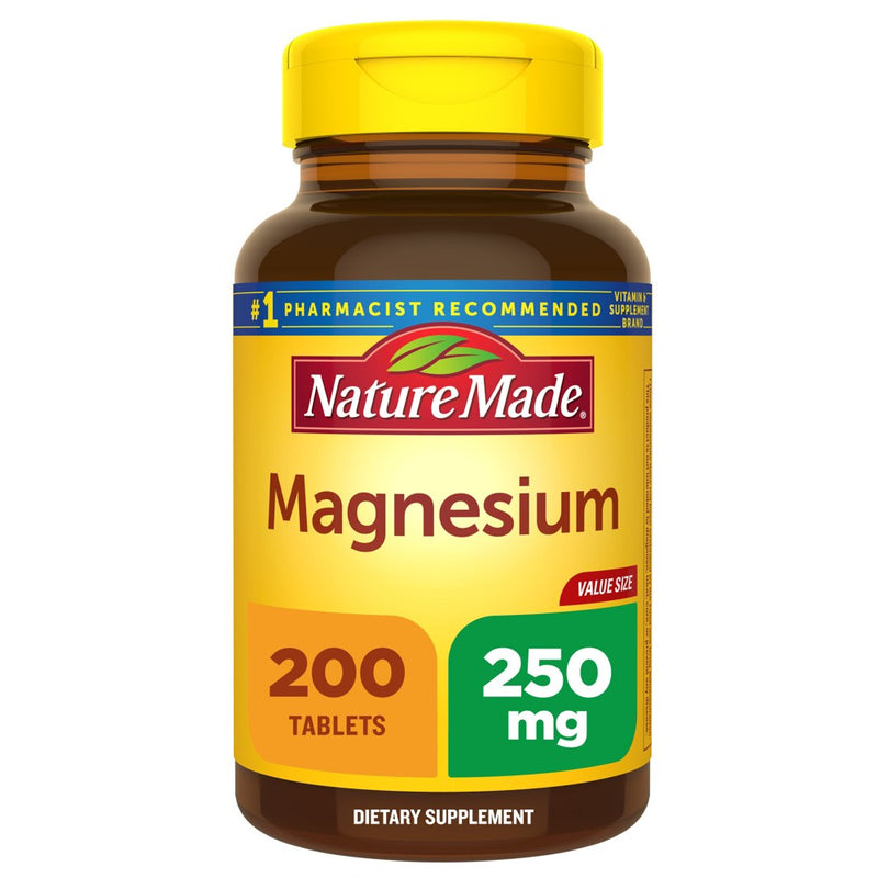 Nature Made Magnesium Oxide 250mg Muscle, Nerve, Bone & Heart Support Supplement Tablets - 200ct