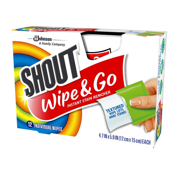 Shout Wipe & Go Instant Stain Remover - 12ct