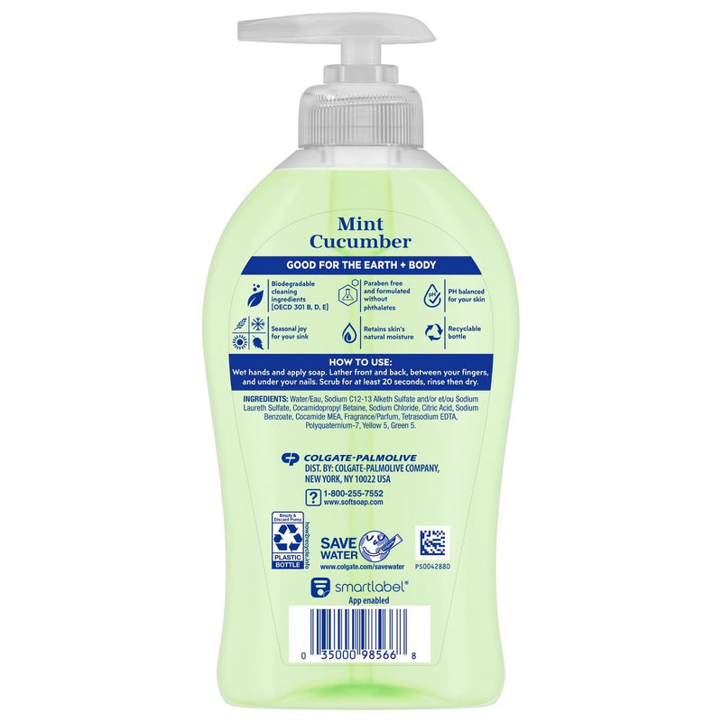 Softsoap Limited Edition Handwash Pump - Mint/Cucumber - Floral Scent - 11.25 fl oz