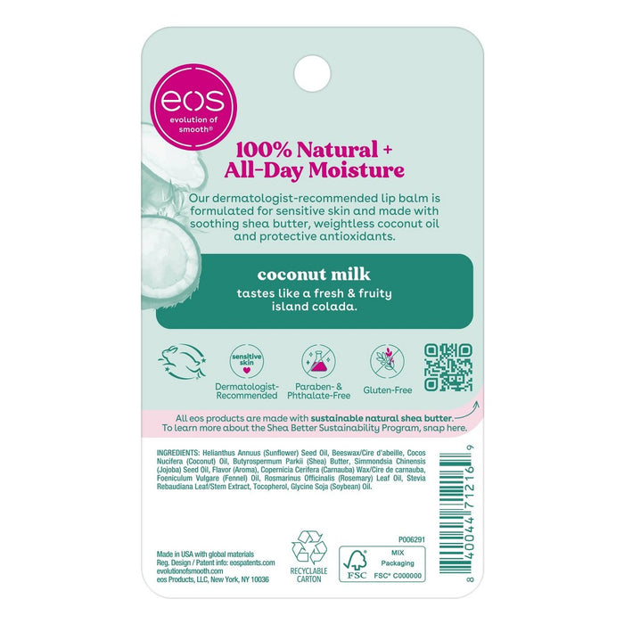 eos 100% Natural Coconut Milk Lip Balm Stick - 2pk
