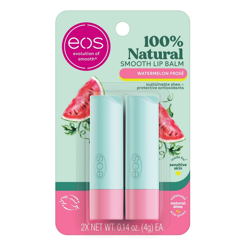 eos 100% Natural Watermelon Frose Lip Balm Stick - 2pk