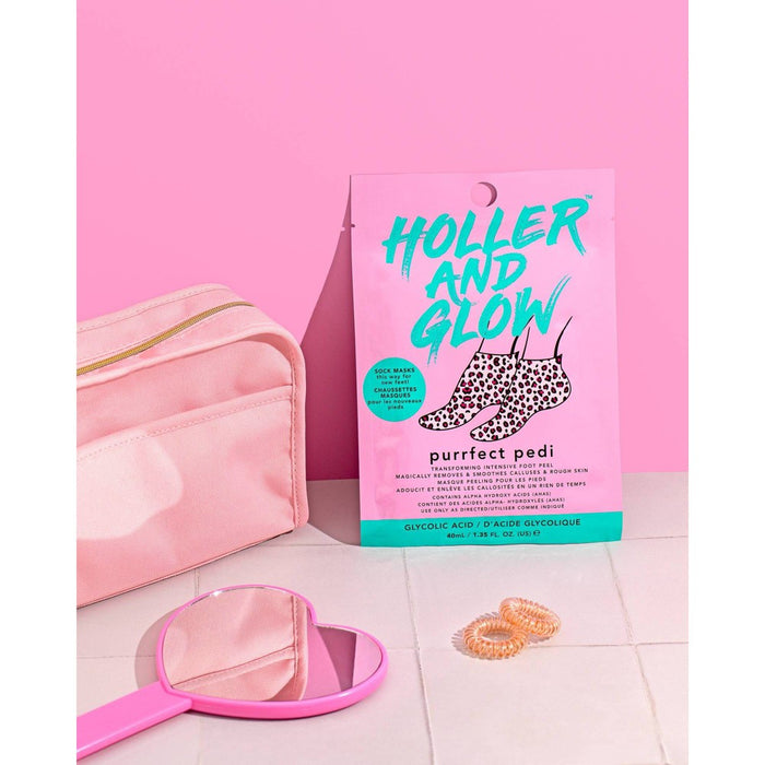 Holler and Glow Purrfect Pedi Foot Mask - Cheetah - 1.35 fl oz