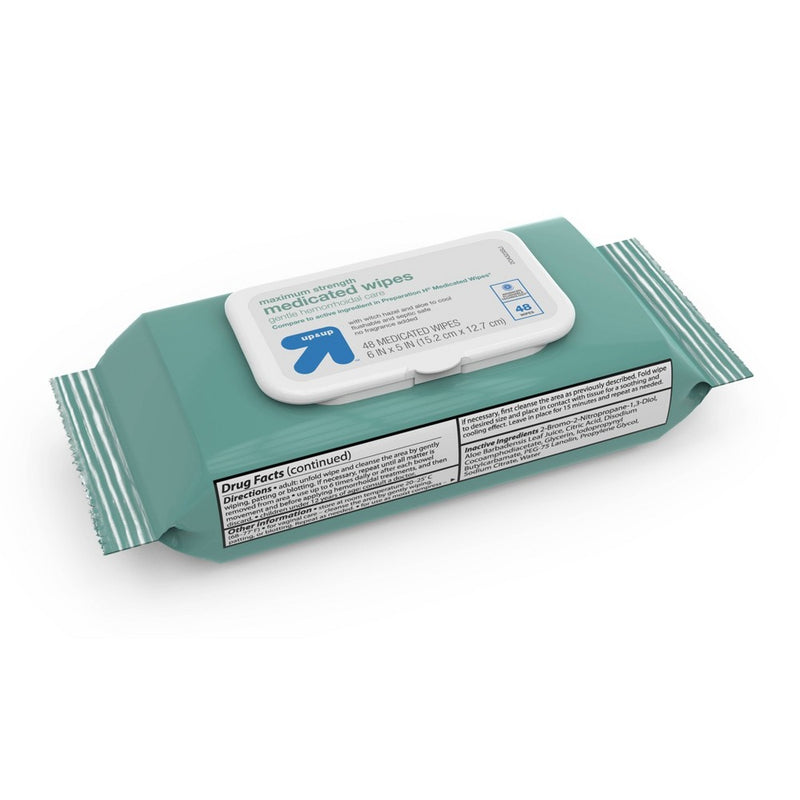 Medicated Hemorrhoid Fragrance free Wipes - 48ct - up & up