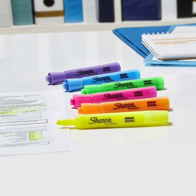 Sharpie 4pk Highlighters Smear Guard Chisel Tip Yellow