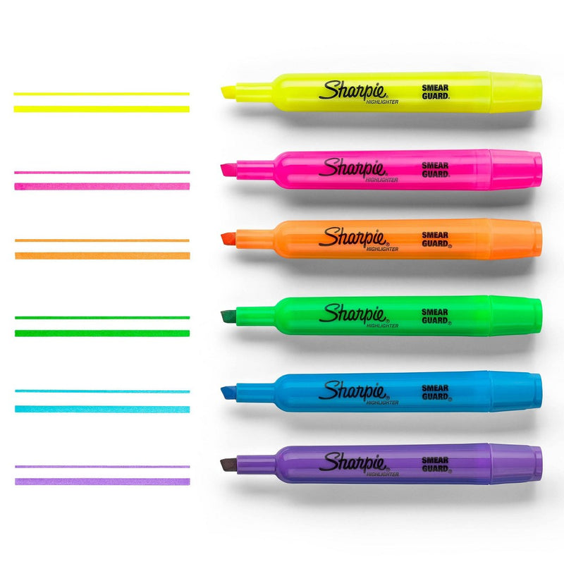 Sharpie 4pk Highlighters Smear Guard Chisel Tip Yellow