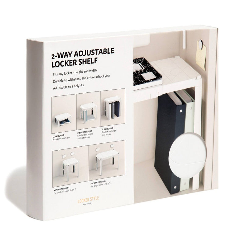 Locker Adjustable Shelf Plastic White - U Brands