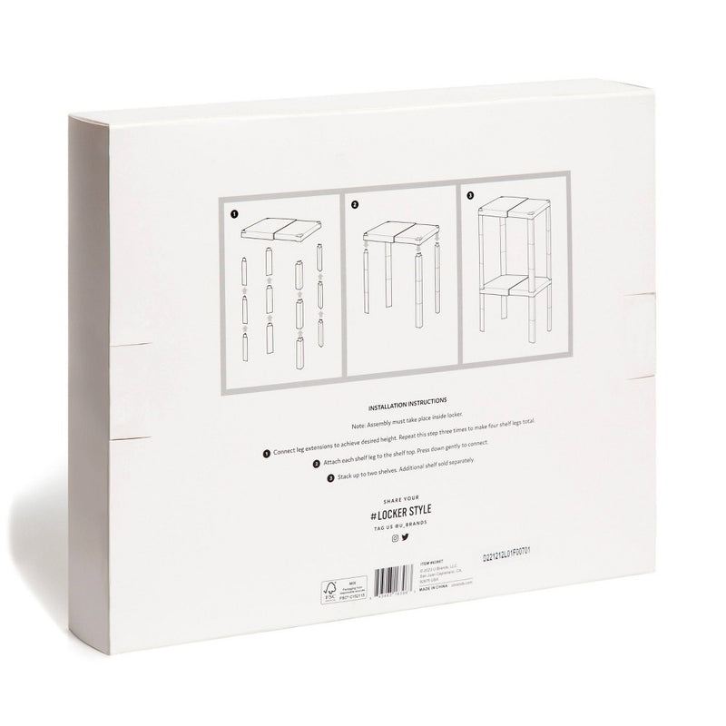 Locker Adjustable Shelf Plastic White - U Brands