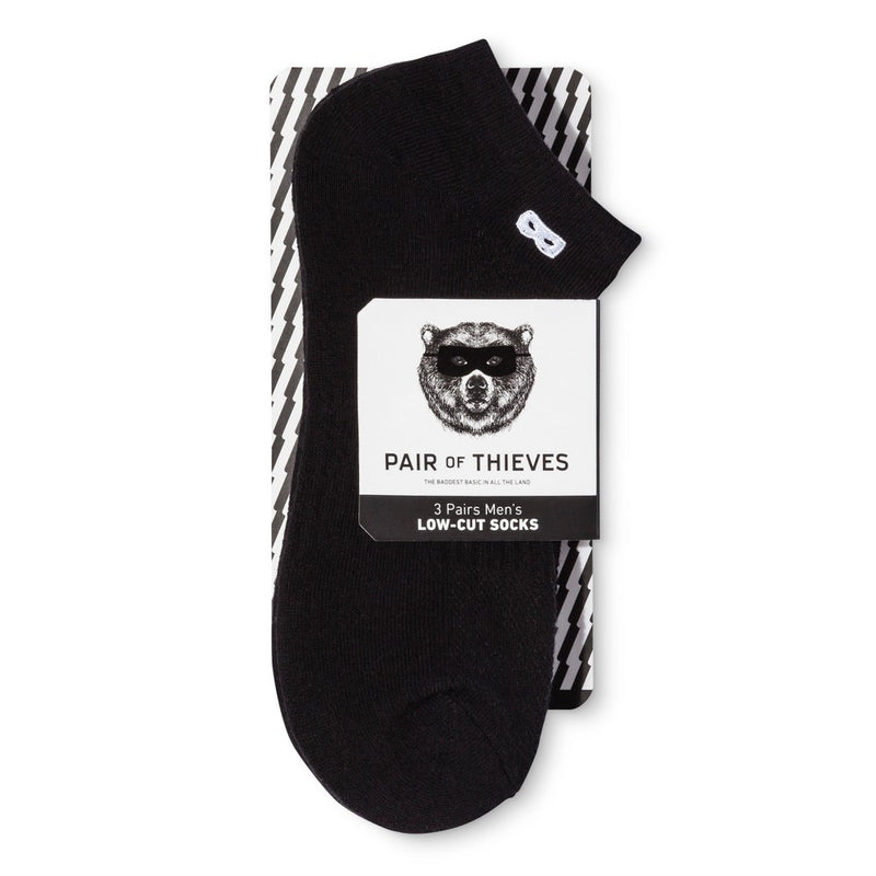 Pair of Thieves Men's Low-Cut Socks 3pk - Black 8-12