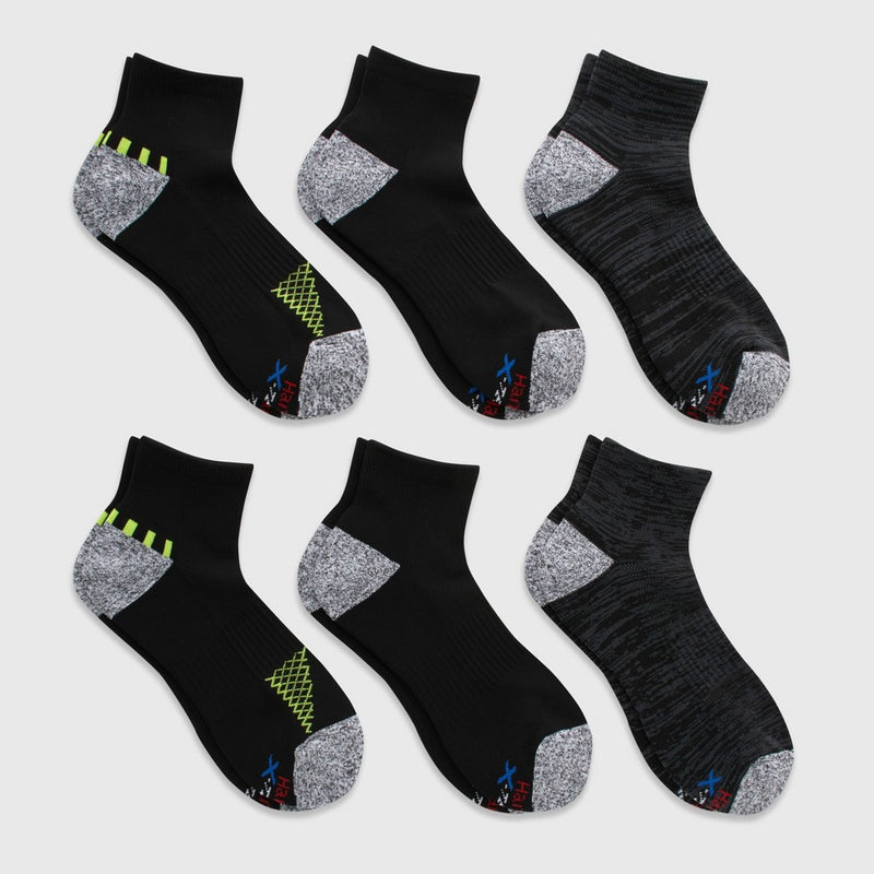 Hanes Premium Men's Performance Filament Ankle Socks 6pk 6-12