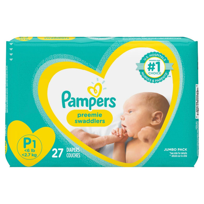 Pampers Swaddlers Active Baby Diapers Jumbo Pack - Size Preemie - 27ct