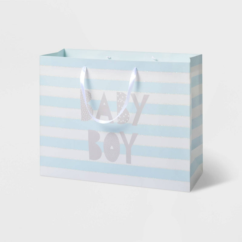 Medium Striped Baby Shower Gift Bag - Spritz