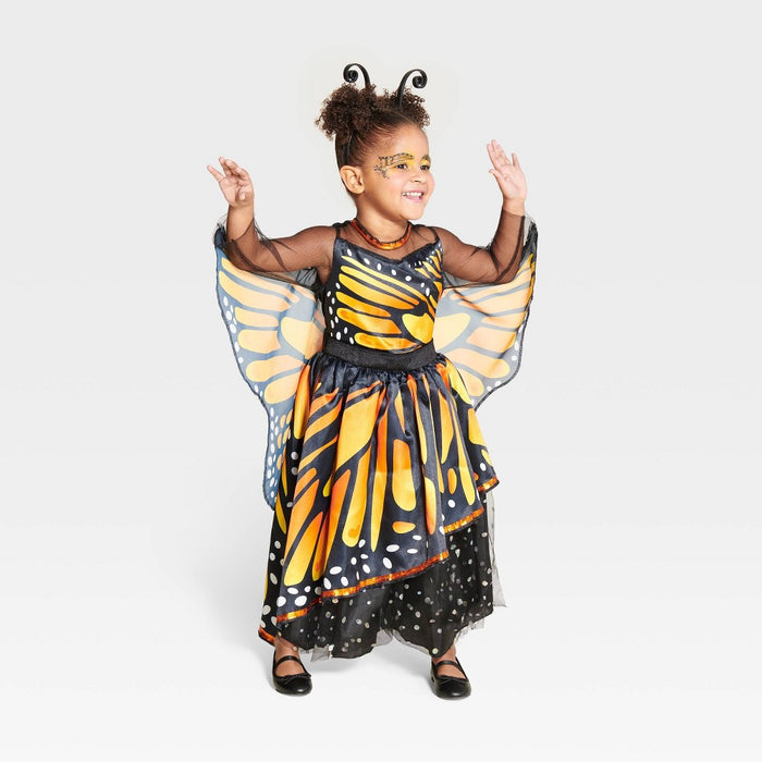 Toddler Monarch Butterfly Halloween Costume Dress with Headpiece 2-3T - Hyde & EEK! Boutique