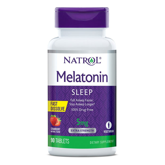 Natrol Melatonin 5mg Sleep Aid Fast Dissolve Tablets - Strawberry - 90ct