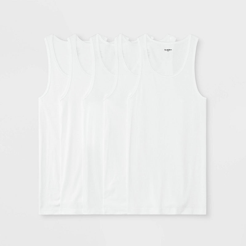 Men's 4+1 Bonus Pack Tank Top - Goodfellow & Co White M