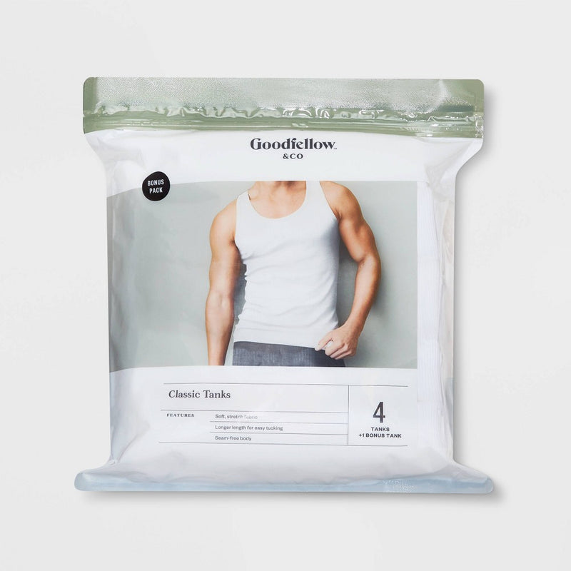 Men's 4+1 Bonus Pack Tank Top - Goodfellow & Co White M
