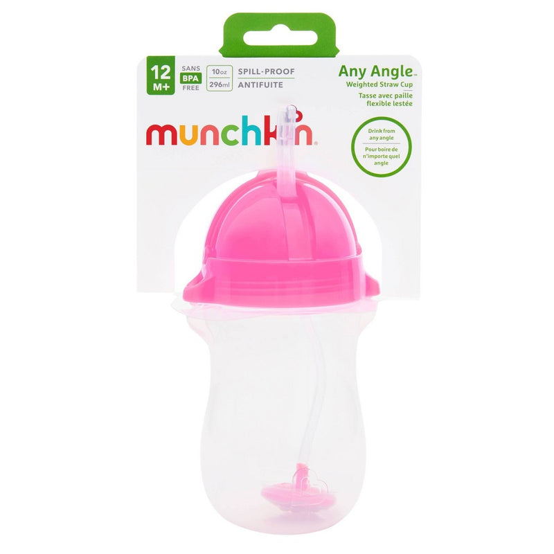 Munchkin Click Lock Weighted Straw Cup - 10oz - Pink