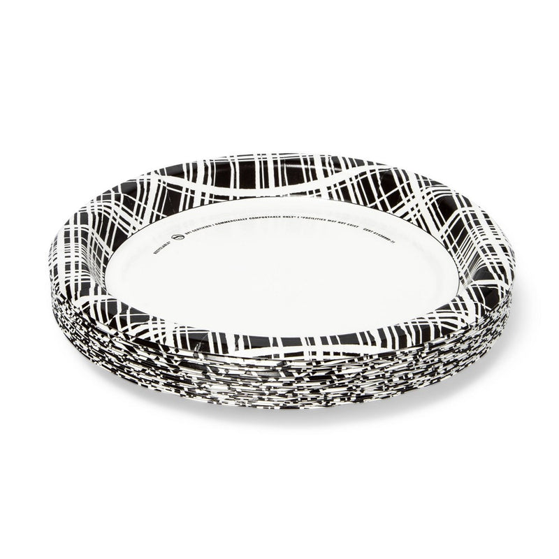 Halloween Disposable Plate 10" - Black Plaid - 24ct - up & up