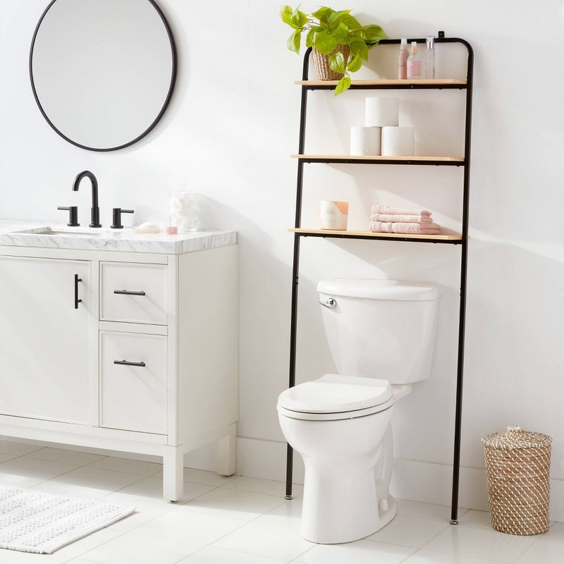 Over The Toilet Storage Black Metal and Wood - Brightroom (LOCAL PICKUP ONLY)